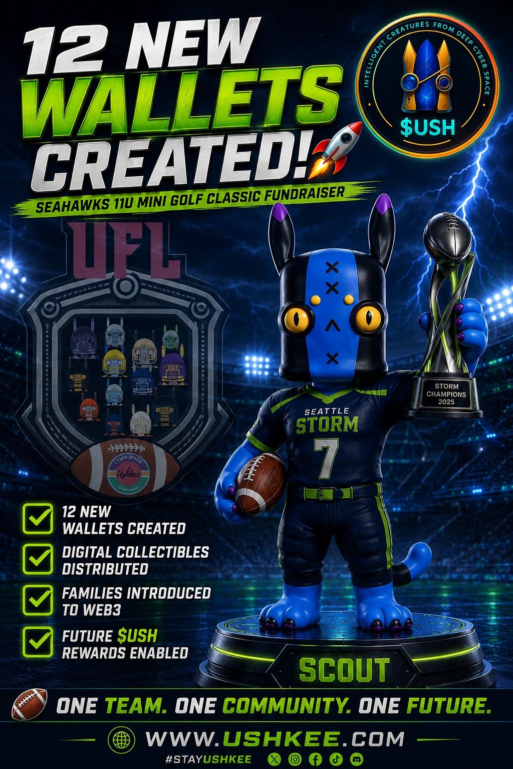 South Kendall Seahawks fundraiser scout character